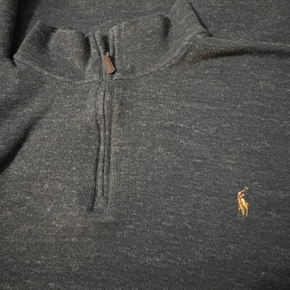 Polo Ralph Lauren 1/4 Zip. Black Long Sleeve Sweater. Estate Rib Style. - Picture 8 of 13